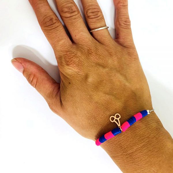 indossato bracciale ciliegia blu fucsia2