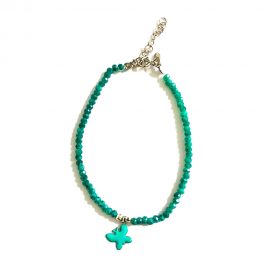 bracciale verde ciondolo farfalla
