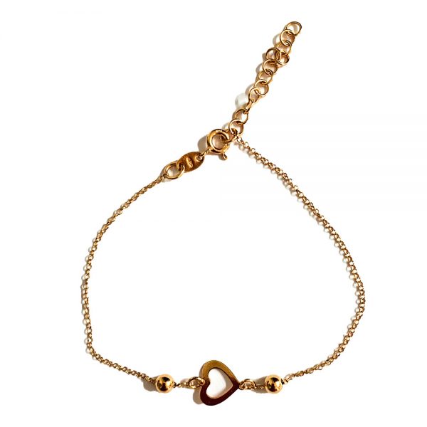 braccialetto cuore colore oro