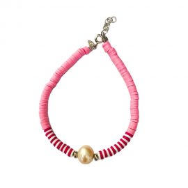 braccialetto rosa con perla