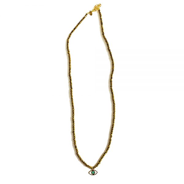 Collana cristalli con ciondolo occhio - immagine 3
