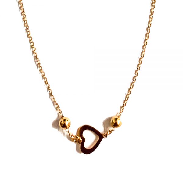 Collana colore oro con cuore