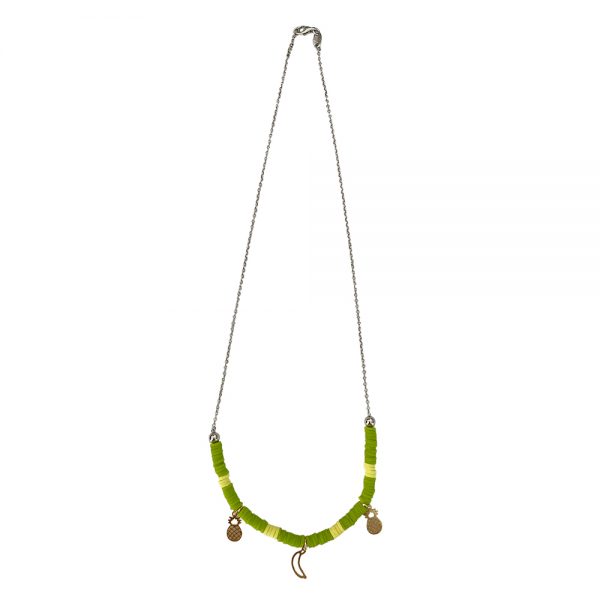 Collana verde gialla con ciondoli - immagine 3
