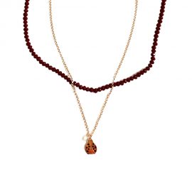 collana rossa coccinella dett