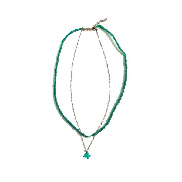 collana verde ciondolo farfalla
