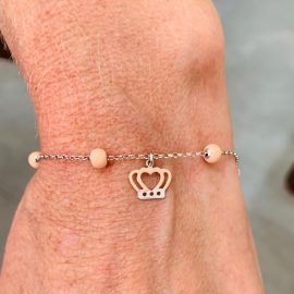 bracciale palline con corona