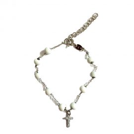 bracciale palline con croce