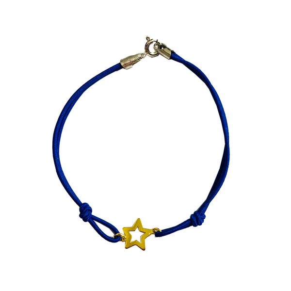 braccialetto blu stella oro