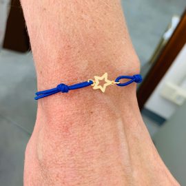 braccialetto blu stella oro