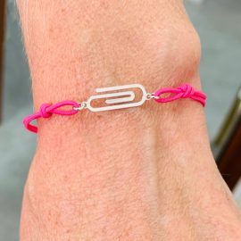 braccialetto rosa clip