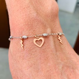 Bracciale cuore fulmini