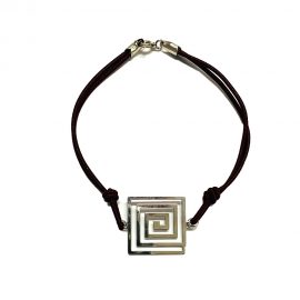 Bracciale alpha cordino spirale quadrata
