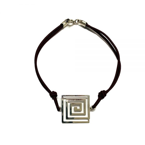 Bracciale alpha cordino spirale quadrata