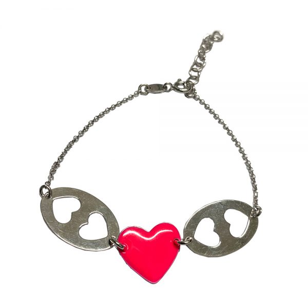 Bracciale BV elementi cuore rosso