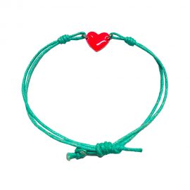 bracciale BV cordino cuore rosso