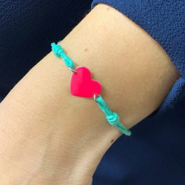 bracciale BV cordino cuore rosso