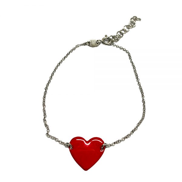 bracciale BV cuore rosso