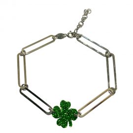 bracciale maglia lunga quadrifoglio