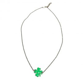 Collana BV quadrifoglio verde