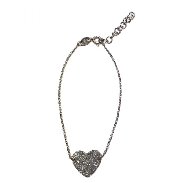 Bracciale BV cuore argento glitter