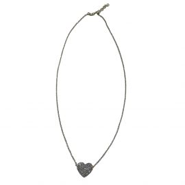 Collana BV cuore argento glitter