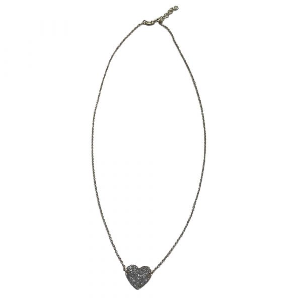 Collana BV cuore argento glitter