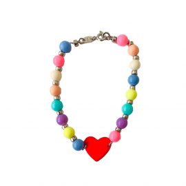 braccialetto summer21 palline cuore rosso