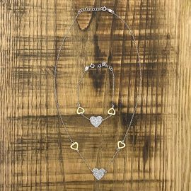parure tre cuori glitter