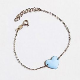 bracciale BV cuore celeste pastello